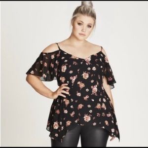 City Chic Pretty Chic Chiffon Floral Top 16